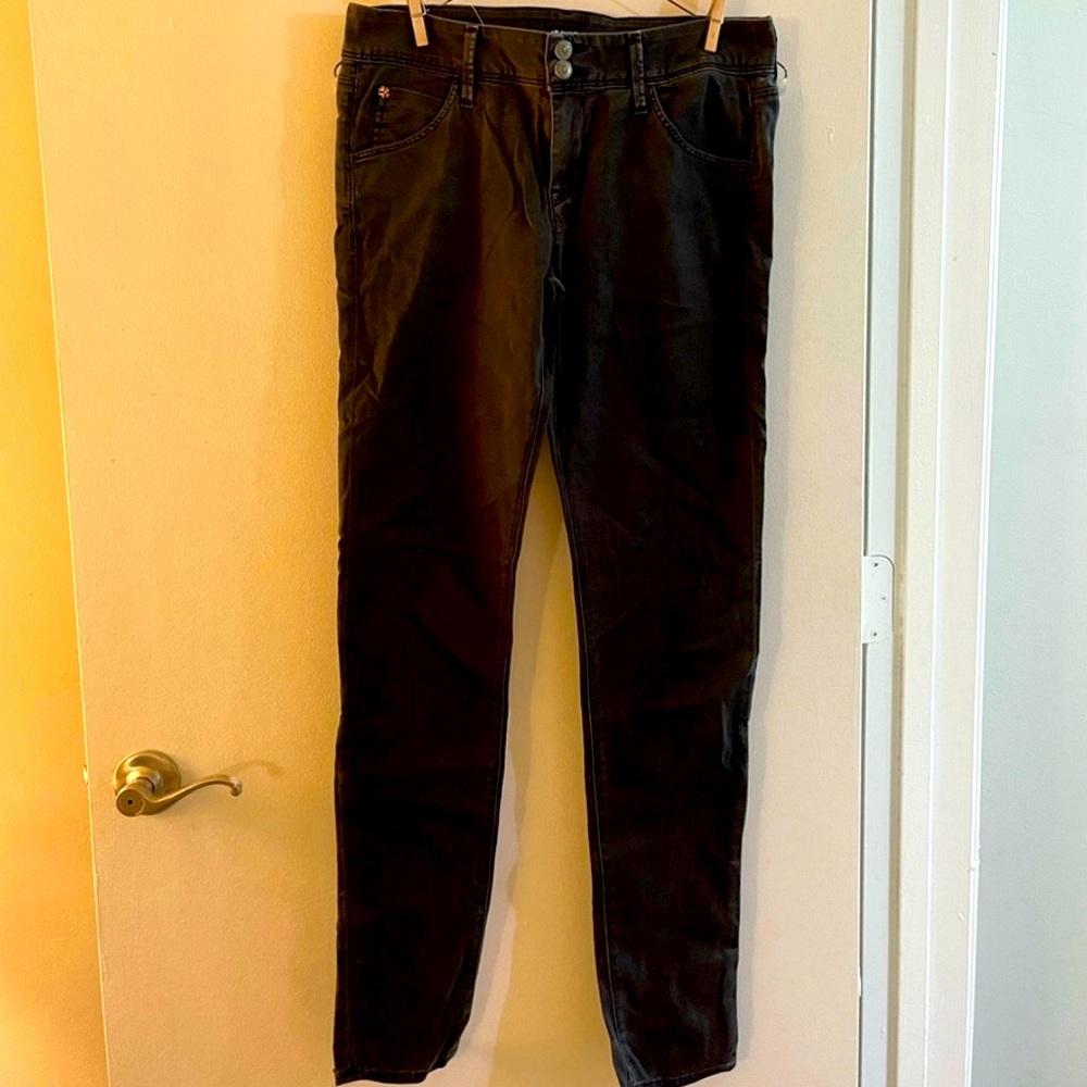 HUDSON WOMENS BLACK MARILYN CROP MIDRISE SKINNY PANTS SIZE 27 WAIST